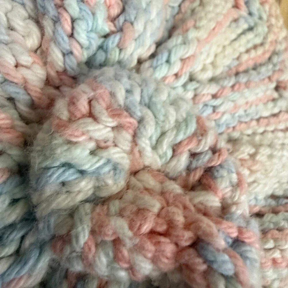 Handmade Pink and Multicolor Knit Dishcloth Set
